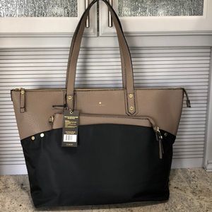 Commuter Black and Taupe/Nude Tote 👜